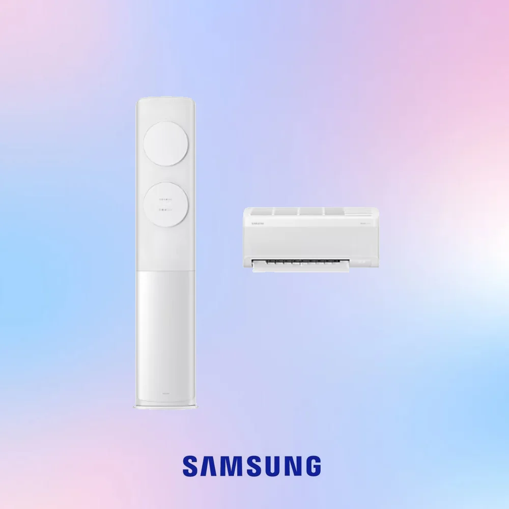 삼성 무풍 투인원 2in1 스탠드 에어컨 인버터 19평+6평 실외기포함